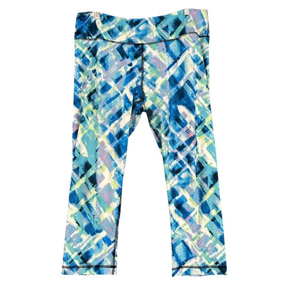 90 Degree By Reflex Blue Multicolor Abstract Print Stretch Leggings Womens XL - Picture 1 of 6